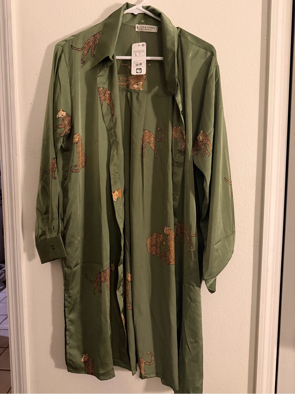 Jon & Anna Olive Green Leopard-Print Shirt
